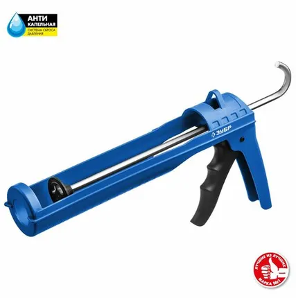Фото №0 Пистолет для герметика ЗУБР 310мл, антикапля полукорпусной