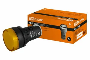 фото Лампа AD-22DS(LED)матрица d22мм желтый 24В AC/DC TDM