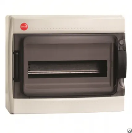 Фото №0 Щиток настен.с двер.12мод.,IP65,сер.,с клем. блок.1х87512 и замком