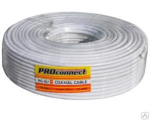 фото Кабель RG-6U (75 Ом) 100м белый PROCONNECT