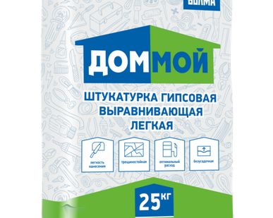 фото Штукатурка Волма ДОМ МОЙ гипсовая легкая 25кг ВТР