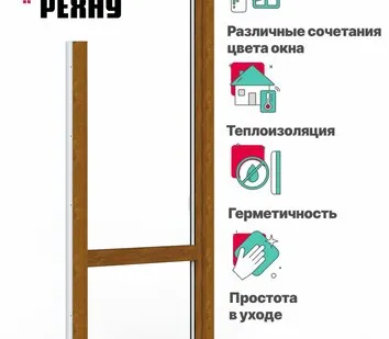 фото REHAU Пластиковая дверь ПВХ балконная РЕХАУ BLITZ 2000х800 мм (ВхШ), правая, двухкамерный стеклопакет, внешний цвет золотой дуб