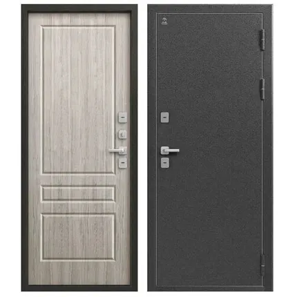 Фото №0 Дверь входная с терморазрывом Т-6 (Центурион) металл/МДФ, Серебро антик/Полярный дуб 2050х860мм, ПРАВАЯ (2025)