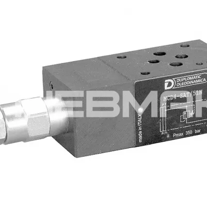 Фото №0 MCD3-SP/51N - Клапан предохранительный модульный прямого действия CETOP 03, давление настройки 10-70Бар, расход 50л/мин, одиночный на магистрали P со сбросом в T