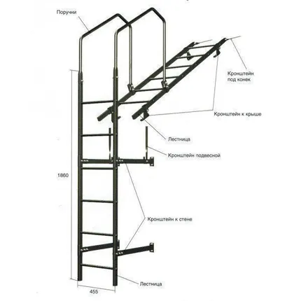 Фото №0 Кронштейн под конек для лестницы (коричневый)