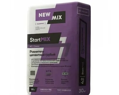 фото Ровнитель цементный грубый Нью Микс "StartMix", 30кг