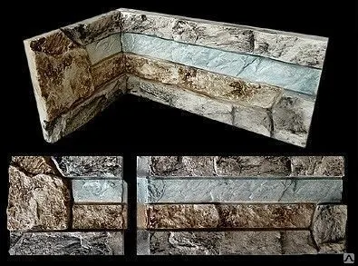 Фото №0 Арт. 22362 Сланец "Камелот" Внутренний угол с эффектом мокрый камень