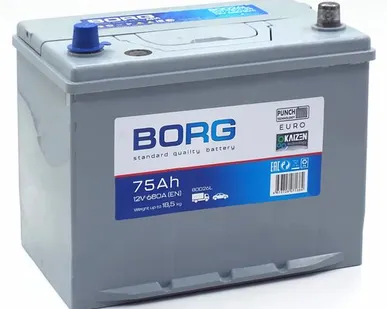 фото Аккумулятор BORG Standard Asia 80D26L 75 Ач о.п. (ТУРЦИЯ)