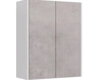 фото Шкаф Lemark COMBI 60 см подвесной, 2-х дверный, цвет фасада: Бетон, цвет корпуса: Белый глянец