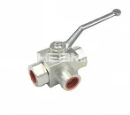 Фото №0 RSAP3V-02L - Кран шаровой гидравлический 3-х канальный тип "L", G3/8", 35 л/мин, 315 бар