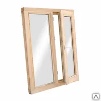 фото Окно деревянное со стеклопакетом толщиной 18мм, размер окна 580х580мм