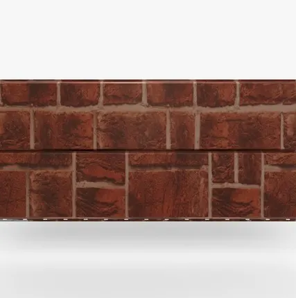 Фото №0 Сайдинг Металлический сайдинг «Евробрус» покрытие древний кирпич Россия, 0.45-0.5 мм