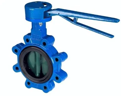 фото Затвор дисковый Ду125 Ру16 межфланцевый рукоятка чуг-диск-чуг EPDМ,110С KVA