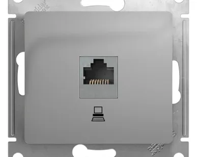 фото Механизм розетки комп. 1-м СП Glossa RJ45 CAT.5E алюм. SchE GSL000381K