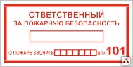фото Знак Т 09-01 Ответственный за пожарную безопасность звонить 101