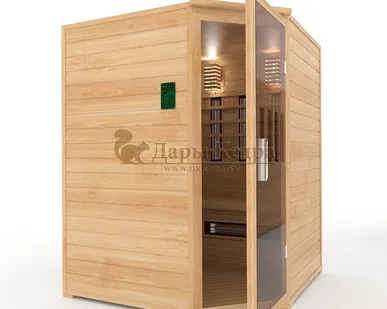 фото ПЯТИМЕСТНАЯ УГЛОВАЯ ИК-САУНА С КЕРАМИЧЕСКИМИ ИЗЛУЧАТЕЛЯМИ