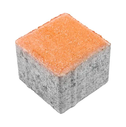 Фото №0 Тротуарная плитка Берит Квадрат Оранжевая 100х100х80 на белом цементе