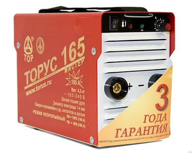 фото Аппарат инверторный ТОРУС-165 МАСТЕР (165-242В, 4,8кВт, 30-165А, ПВ60%, 4,6