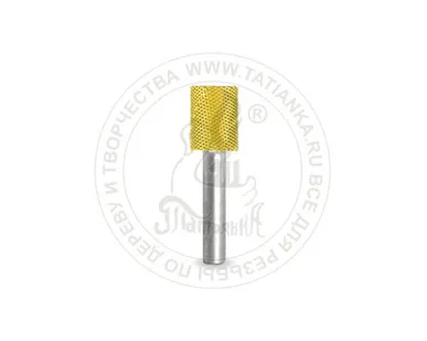 фото 6C12SE-40 - Цилиндр (плоский верх), Ø хвостовика 6мм, Ø фрезы X 12,7мм, L фрезы 19,05мм (fine/желт)