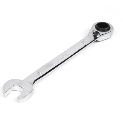 Фото №0 Ключ 3 в 1 комбинированный трещоточный реверсивный 17х19-18 хром HORTZ