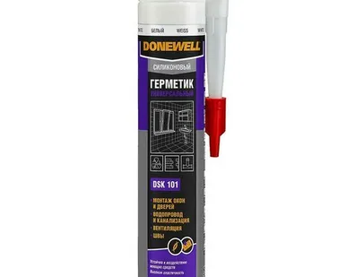 фото Герметик д/пистолета силиконовый DoneWell белый универсальный 260мл