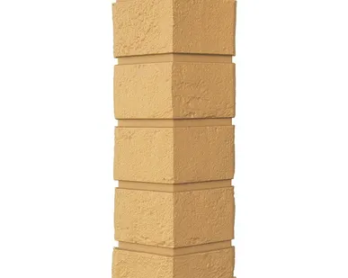 фото Угол наружный для панелей Состаренный кирпич Песочный 390х120мм, Grand Line