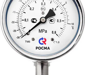 фото Манометр ТМ-521Р.00 NH3 (заполнен. глицерин, темп. - 70.. 55С)