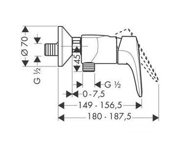 фото Hansgrohe Metropol E 14670000 смеситель для душа