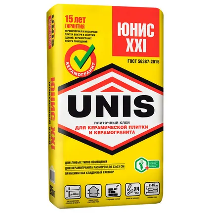 Фото №0 Клей для плитки Юнис XXI 25 кг