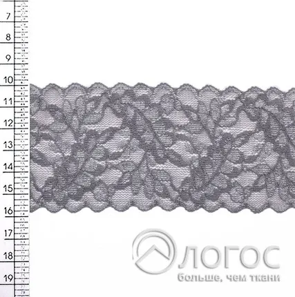 Фото №0 Кружево стрейч гипюр 1026 60 мм, серый