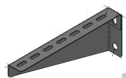 Фото №0 Кронштейн настенный 200 мм (толщ. 2,0)