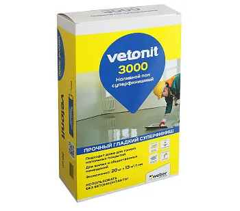 фото Наливной пол Vetonit Weber 3000, суперфинишный, 20 кг
