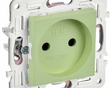 фото SKANDY Розетка без заземления без защитных шторок 10А SK-R02G мятный IEK
