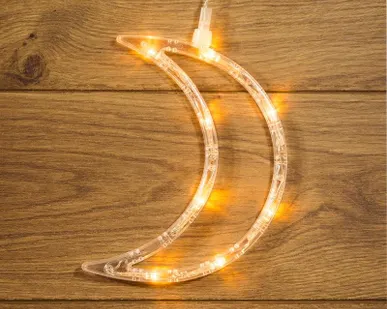 фото Фигура светодиод. "Месяц" на присоске (батарейки 3хААА в компл.) 8LED 185х145х10мм тепло-бел. 1Вт 4.5В IP20 NEON-NIGHT 501-014