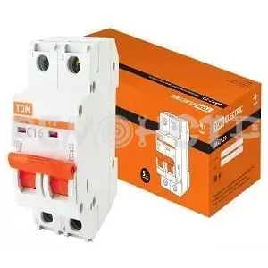 Фото №0 Авт. выкл.ВА47-29 2Р 16А 4,5кА х-ка С TDM (6/60) П