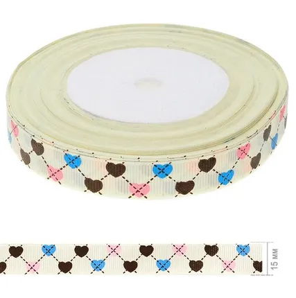 Фото №0 Репсовая лента сердца 15мм