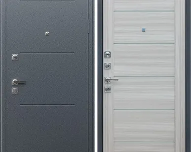 фото Входная дверь Техно XN-99 букле графит-модерн сандал белый АСД