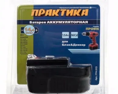 фото Аккумулятор для B &amp; D ПРАКТИКА 14,4В, 1,5Ач, NiCd, блистер