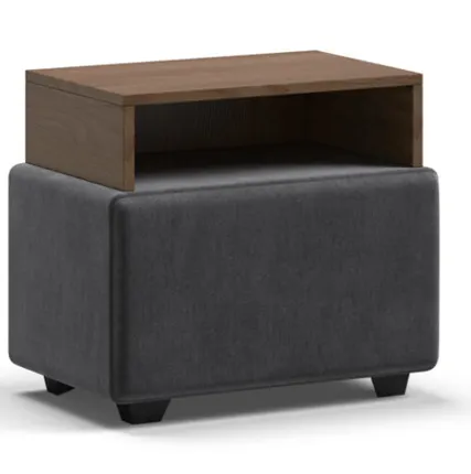 Фото №0 Тумба BOSS велюр MONOLIT Серый, Орех Селект