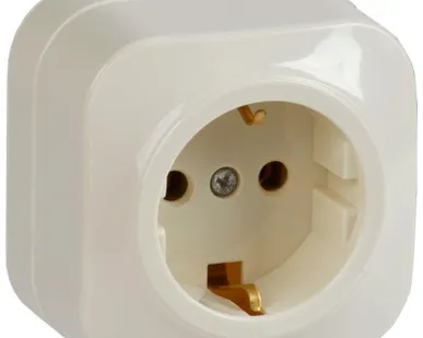 фото Розетка 1-м ОП GLORY РС20-3-ХК 16А с заземл. крем. IEK ERH11-K33-16