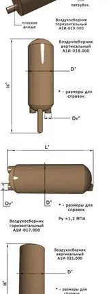 Фото №0 Воздухосборник А1И 011.000 верт. с эллиптическим днищем серии 5.903-20