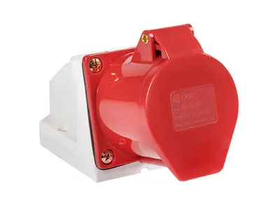 фото Розетка силовая 3-ф., 16А, 380В, IP44 (4-п, стацс. на...