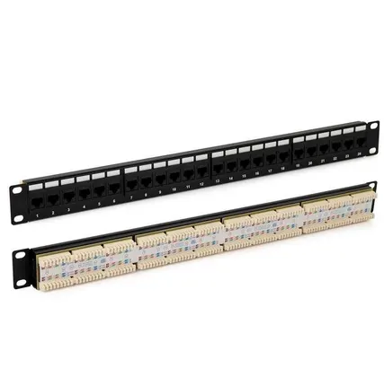 Фото №0 Патч-панель 19дюйм 1U RJ45 кат.5e 24 порта PP3-19-24-8P8C-C5E-110D черн. Hyperline 246095