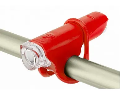 фото Фонарь передний на руль JY-267-G, 1 суперяркий светодиод, пластиковый красный