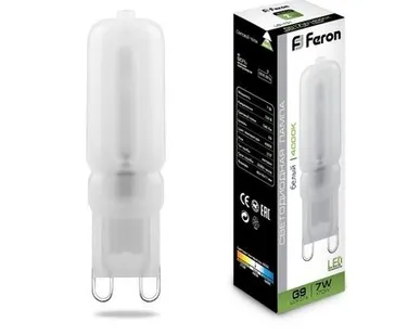 фото Светодиодная лампа Feron 7W 540Lm 4000K G9 25756