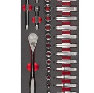 фото Ложемент Milwaukee с головками и трещоткой 3/8˝ - 28 ед. (1 шт)