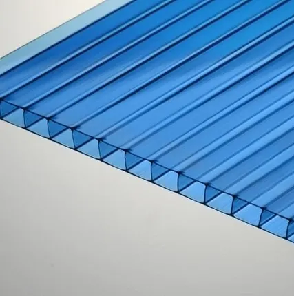 Фото №0 Сотовый поликарбонат, синий, 4 мм