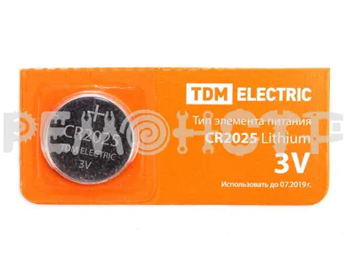 фото Элемент питания CR2025 Lithium 3V BP-1 TDM (П)