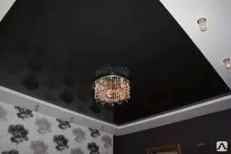 фото Черный натяжной потолок
