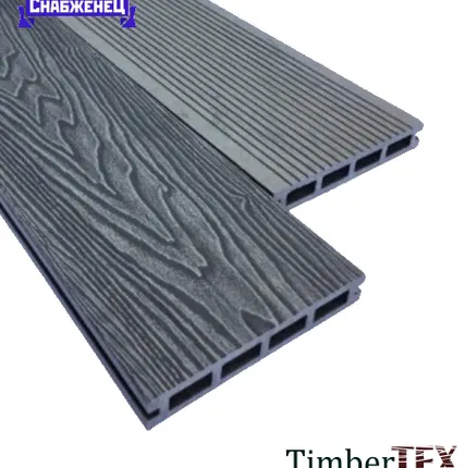 Фото №0 Террасная доска из ДПК Timbertex "Style" цвет: Серый 3D, 146x23 мм (цена м2)